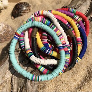 Strand G.YCX Elastische Vinylscheiben Perle Böhmen Armband Frauen Männer Heishi Paar Freundschaft Sommer Strand Schmuck