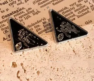 Inverted Triangle Logo Earrings European and American Letters 925 Silver Stud Earrings Earrings Internet Hot Star with the Same Type Earrings