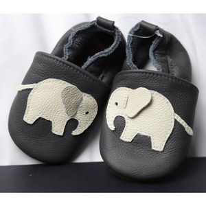 First Walkers Babyschuhe für den Innenbereich, Elefant, Pre-Walker-Gummisohle, echtes Leder, hochwertiges Gummiband