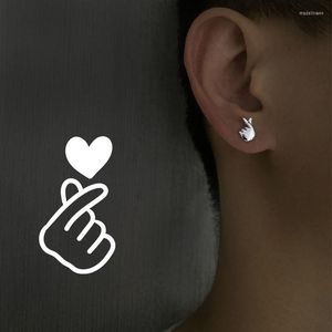 Stud Earrings Men's Trendy Personality Single Simple Temperament Couple Funny Finger Female Ear Bone Studs