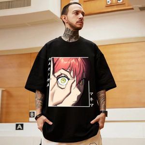 Women's T Shirts Cotton Tshirt Makima Eyes T-shirts Chainsaw Man Cute Anime Tops Clothes Denji Aki Power Cloth