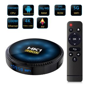 HK1 Rbox W2 Android 11 TV Box Amlogic S905W2 32GB 64GB AV1 2.4G 5G Dual WiFi BT4.1 3D H.265 4K HDR Smart Media Player HK1RBox