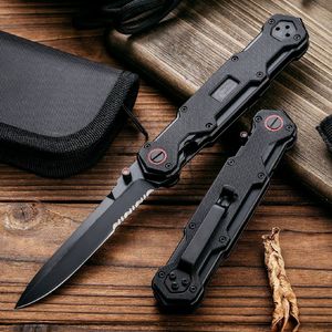 Najwyższa jakość H2901 Assisted Tactical Solding Knife D2 Black Coating Blade G10 ze stalowym blachy Szybkie otwarte folderowe noże z nylonową torbą
