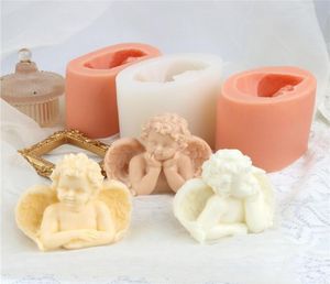 3Dエンジェルの香りのキャンドルシリコン型3スタイルDIYフォンダンケーキチョコレートクレイ用品手作り石鹸樹脂型W2204116124367