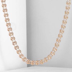 Kedjor 585 Rose Gold Color Necklace For Women Men 5mm Cut Snail Chain Fashion Jewelry Gift Accessories Wholesale DCN04