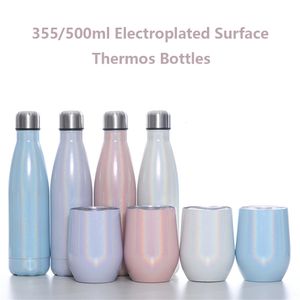 Water Bottles 355/500ml Double Wall Insulated Vacuum Flask Tumbler Stainless Steel Coke Thermos Water Bottles For Girls Portable Coffee Mug 230303