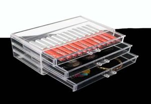 Opslagladen 3Layer Duidelijke Acryl Make -up Case Mac Lipstick Cosmetische doos Holder Brush Organisator Sieraden1222384