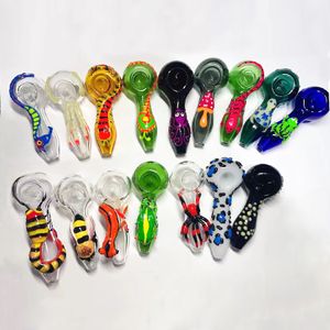 wholesale Newest Pyrex Glass Luminous Pocket Hand Pipe Color Hookah Pipes for Smoking Spoon Pipe Tobacco Pipes