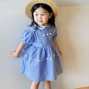 Girl Dresses 2023 Summer Girls Luxurious Dress Children Vintage Plaid With Pants Infant Birthday Frocks Baby Boutique Clothes