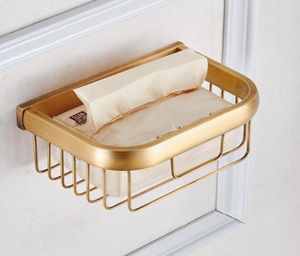 Soportes de papel higiénico antiguo cepillado bronce sólido bronce pequeño estante de baño de baño cesta de almacenamiento de almacenamiento ar3toilet3357686