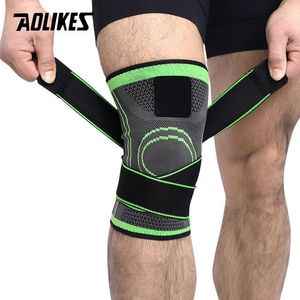 Joelheiras cotovelas 1pcs 3d Pressurizado Fitness Running Cicling Knee Support Braces Brace Elastic Nylon Sport Compression Pad Manga para basquete J230303