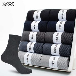 Herrstrumpor HSS Brand 10 Parslot Men Bamboo Fiber Socks New Classic Business Long Socks Mens Dress Sock for Winter Gift Plus Size EUR3945 Z0227