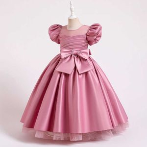 Mädchenkleider mit Schleife, Kinderkleider für Party, Hochzeitskleid, Kinderfestzug, Abendkleid, wunderschönes Mädchen-Prinzessin-langes Kleid, Mädchenkleidung