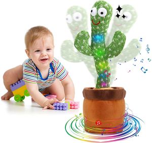 Dancing Cactus 120 Song Novelty Games Speaker Talking Voice Repeat Wriggle Dancing Sing Toy Talk Plushie Stuffed Toys for Baby Adult Xmas Gift
