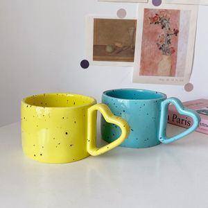 Mugs Korean Style INS Ceramic Splash Ink Wave Dot Ice Coffee Cups Milk Mark Tea Fashion MORANDI Office Couples 230302