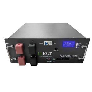 Litech 51.2v 100AH ​​Батаревший аккумулятор для солнечной батареи для хранения энергии/вне сетки/сетки, связанной последовательно и параллельной батареи