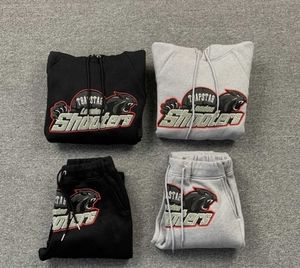 Hareket Tasarım Takipleri FW Trapstar Hoodie Suit Erkek Kadın Kırmızı Siyah Tiger Head Havlu İşlemeli Kapşonlu Sweatshirt Peluş 23ess