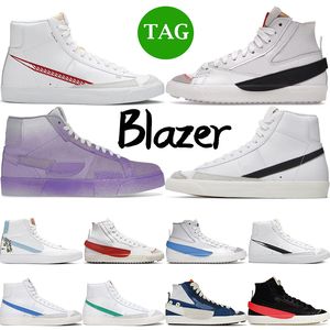 2023 Blazer Mid 77 Vintage Beyaz Siyah Erkek Ayakkabı Moda Blazers Jumbo Düşük Kadın Sneakers Celestine Blue Glaze Powder Tasarımcı Doğa Sporları Eğitmenleri