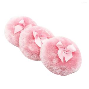 Makeup Sponges Powder Puff Long Plush Baby Body Soft Washable Cosmetic Dusting With Ribbon Handle Pink