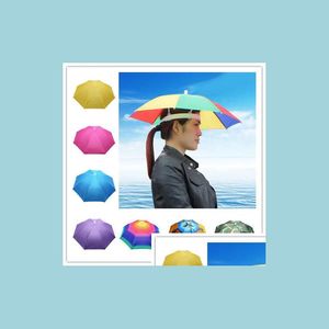 Umbrellas Fishing Umbrella 9 Colors Creative Personality Outdoor Activities Elastic Band Light Rain Hat Drop Delivery Home Garden Ho Dhefu