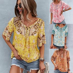 Women's T Shirts Women's Style Summer Shirt O-neck Collar Short-sleeved Tees