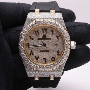 프리미엄 고품질 vvs 최고 브랜드 핫 커스텀 hip 홉 남자 여자 손 세트 lced 아웃 다이아몬드 moissanite watch