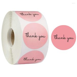 Gift Wrap Thank You Stickers Tag Pink Small Business Parcel Packs Packaging Box Envelope Congratulate Favor Supplies 1inch Roll Round