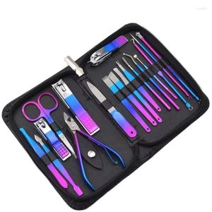Nail Art Kits Qmake 9/18 Pcs Manicure Set Color Stainless Steel Pedicure Tool Utility Tools Cutters Nipper Clipper