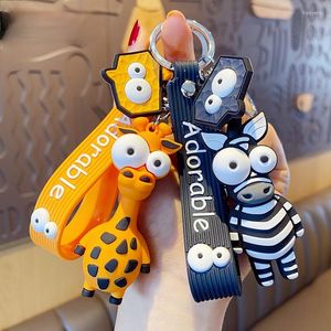 Keychains Fashion Creative Olhe Girafas Chaves de Girafas Backpack Backpack Acessórios Pingless Acessórios Chave de carro Pingente para homens e mulheres