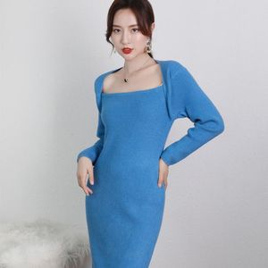 Casual Dresses WYBLZ Autumn Vintage Women's Dress Elegant Chic French Midi Female 2023 Fashion Solid Long Sleeve Pullover