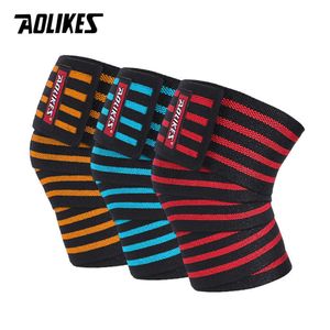 Elbow Knee Pads AOLIKES 1PCS 1808CM Fitness WeightLifting Leg Knee Compression Straps Wraps Elastic Bandages Poverlifting Squats Training J230303