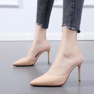 Dress Shoes Ladies High Heels Sandals Ultra Fine Patent Leather Solid Color Pointed Toe Stilettos Casual