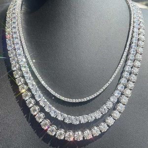 5mm Tennis Chain and Bracelet Bling Jewelry S925 Silver Necklace with d Color Moissanite Diamond Tennis Chain Necklace