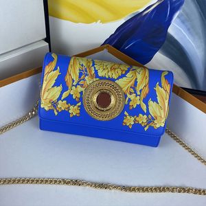 Top Quality Crossbody Bag Women Flap Shoulder Bags Handbags Purse Genuine Leather Yellow Printing Removable Chain Clutch Wallets Internal Credit Card Holder