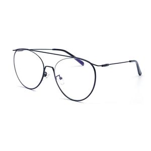 Güneş gözlüğü çerçeveleri unisex şeffaf gözlükler kadınlar erkekler metal pilot moda çift kirişli cam gözlükler bilgisayar çerçevesi n5