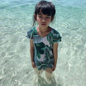 Damskie stroje kąpielowe 2023 Toddler 8-12t Dziewczyna dziewczyna Swimpit One Piece Kąpiel Child Children Beachwear Swim Allover Drukuj naturalny kolor