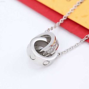 Jessy 2023 Personalized Hot-sell Jewelry Necklace Stainless Steel Double Rings Necklace for Woman and Man