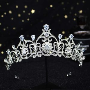 Hellblaue Kristall-Tiara, Kronprinzessin, Braut, Hochzeit, Stirnband, Haarschmuck, Accessoires, modischer Kopfschmuck, Festzug, Abschlussball, Ornamente Z0303