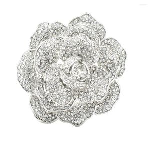 Brosches Rhinestone Crystal Rose Flower Wedding Bridal Brooch Pin Broach For Woman Jewel Fa5066