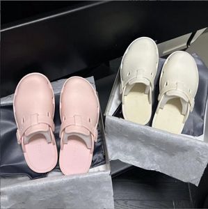 Kvinnor Designer Rubber Slides Chunky Heel Platform Stängd tå Sandaler Lug Thick Soles Slippers Sports Beach Pool Slid Slip On Loafer Water Shoes