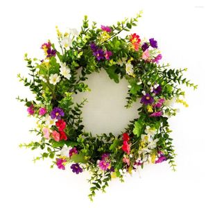 Decorative Flowers Simulation Wreath Wall Decoration Chrysanthemum Home For Wedding Party Semi-handmade Silk Cloth Garland