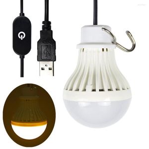Utomhus USB LED -glödlampa Justerbar beröring Dimbara bärbara lyktor för campingfiske Vandring Tält Emergency Night Lamps