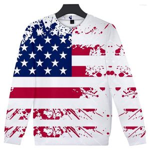 هوديز الرجال Sidno Independence Day Sweatshirts Men/Women Fashion Long Sleeve Capless 3d Print Foulth Streetwear Top Top