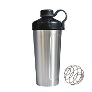 Vattenflaskor Shaker Bottle Big Volume Portable Stainless Steel Shaker With Shake Ball Gym Nutrition Protein Powder Water Flaskor 230303