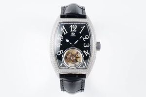 Męski zegarek automatyczny Hollow Mechanical Ruch Watch Watch Importowane cielę zegarka Diamond Watch Sapphire Glass