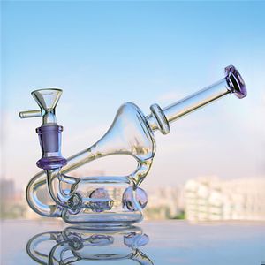 Fajki wodne zlewka Bong fajka wodna recykler Dab Rig grube szklane bongo wodne Shisha Heady Rigs z 14mm banger