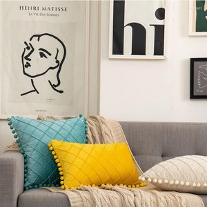 Pillow Case Design Nordic Retro Ear Living Room Sofa Solid Color Tassel Cushion Without Core Bed Big Waist Back Covers