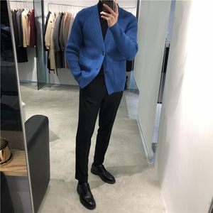 남자 스웨터 2023 봄과 가을 두꺼운 니트 가디건 스웨터 영국 트렌드 한국 청소년 홍콩 스타일 재킷 코트