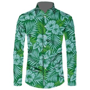 Erkekler Elbise Gömlek Samoan Giysileri Tam Desen Özel Modaya Moda Marka Tasarım Tropikal Yaprak Out Gömlek Erkekler
