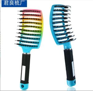 HairJewelry Large curved hairdressing comb Massage comb Swine mane gradient curved curly hair styling comb
